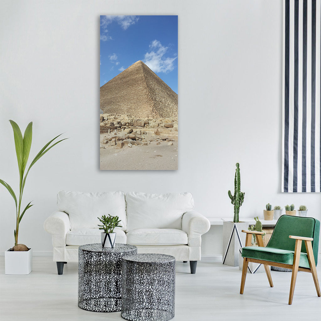 egypt pyramids giza stone desert Vertical Canvas Wall Art