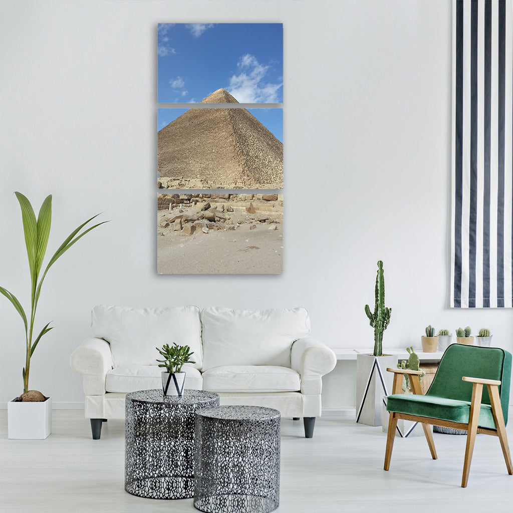 egypt pyramids giza stone desert Vertical Canvas Wall Art