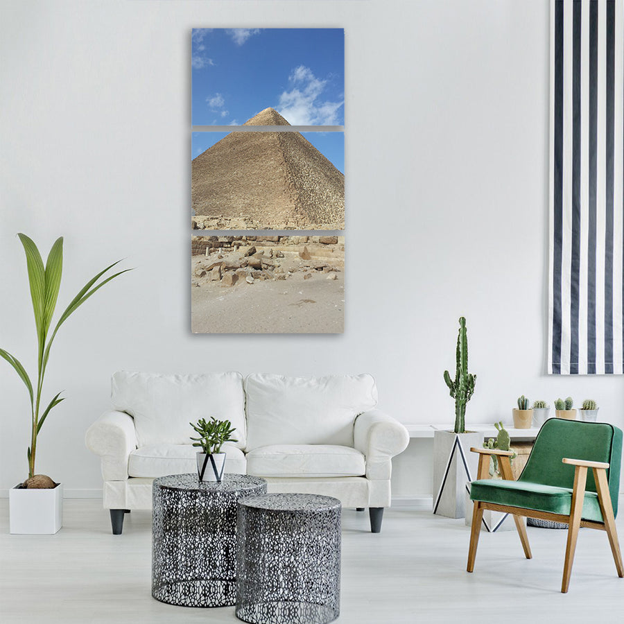 egypt pyramids giza stone desert Vertical Canvas Wall Art