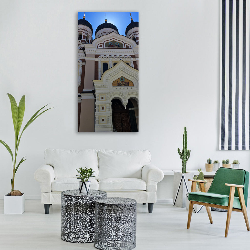 estonia building summer Vertical Canvas Wall Art