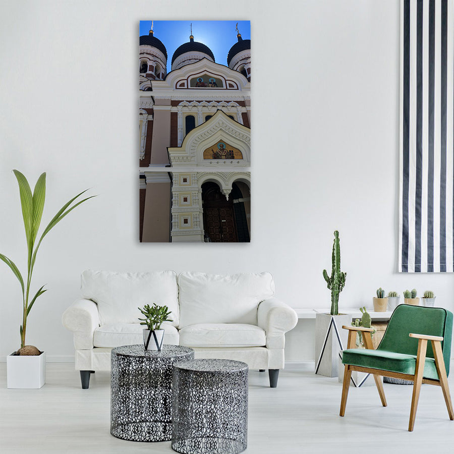 estonia building summer Vertical Canvas Wall Art