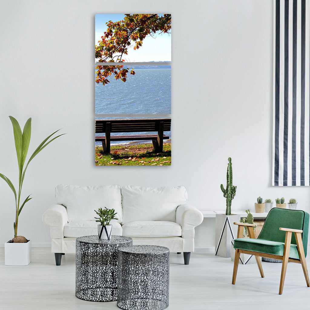 fall québec photography lake Vertical Canvas Wall Art
