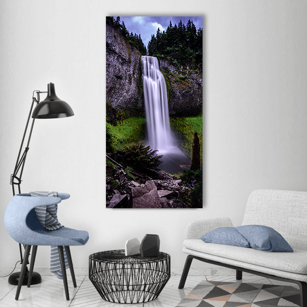 Fall landscape leaf mist motion Vertical Canvas Wall Art