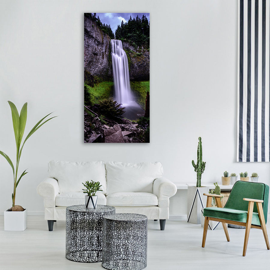 fall landscape leaf mist motion Vertical Canvas Wall Art