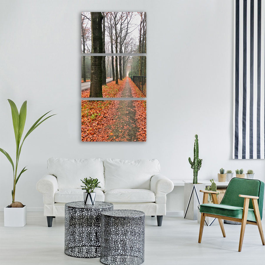 fall leaf tree season wood nature Vertical Canvas Wall Art