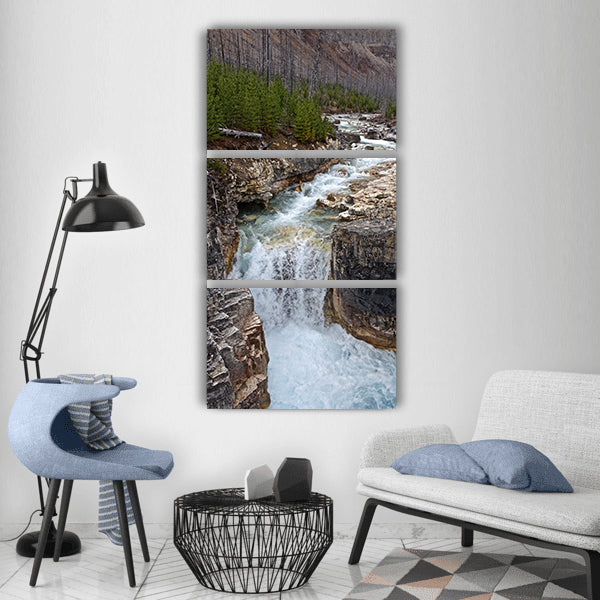 Falls cascades river waterfall Vertical Canvas Wall Art