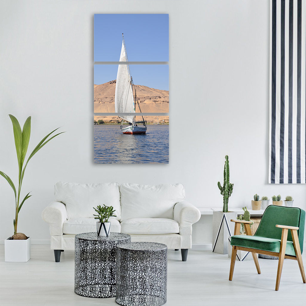 felucca boat nile egypt navigation Vertical Canvas Wall Art
