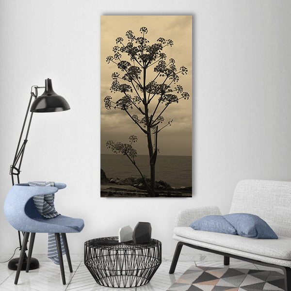 Ferrule corsican landscape beach Vertical Canvas Wall Art