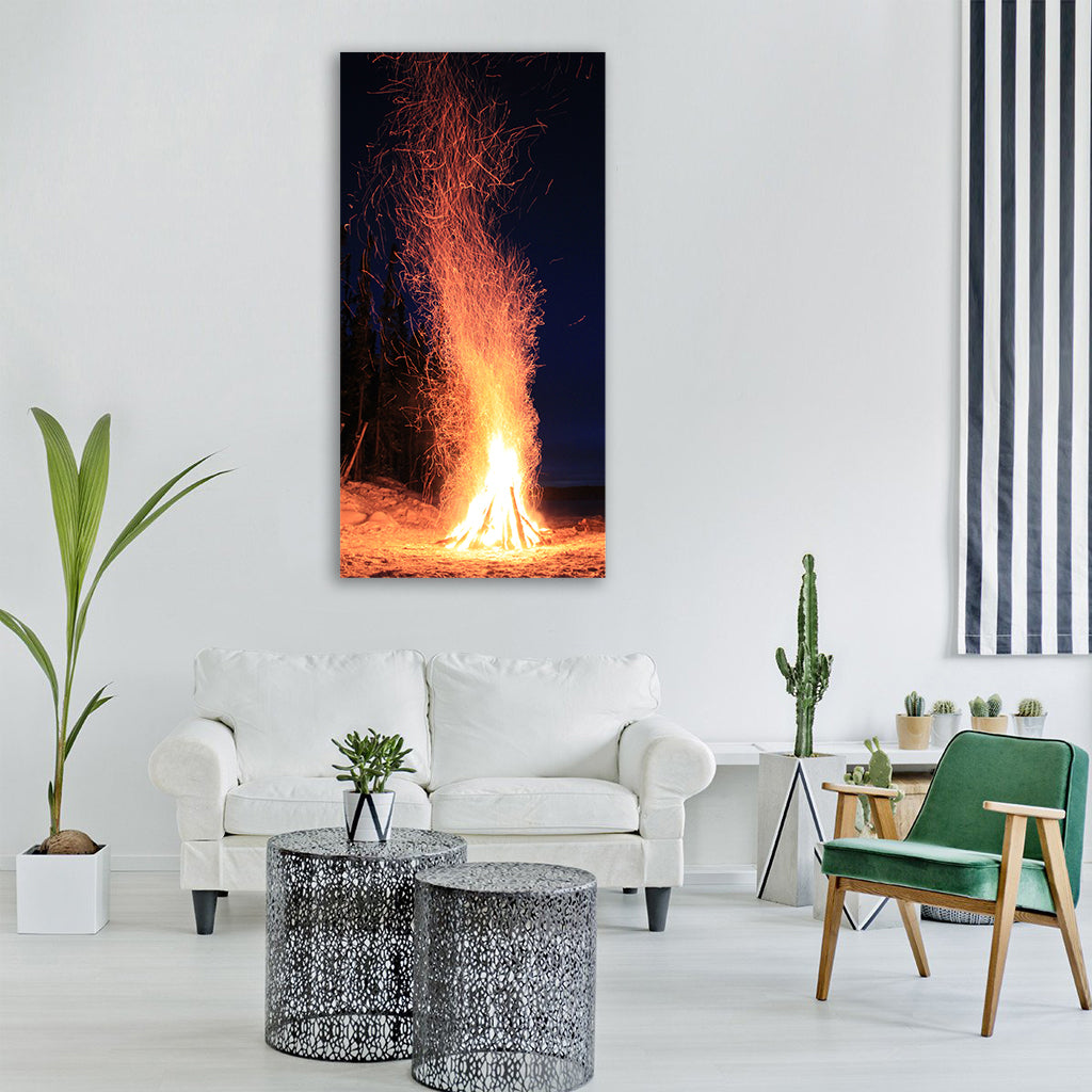 fire winterm warmth hot Vertical Canvas Wall Art