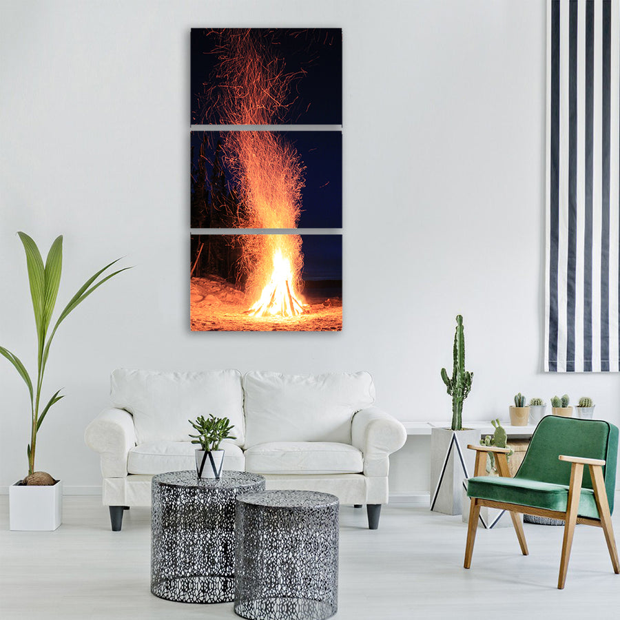 fire winterm warmth hot Vertical Canvas Wall Art