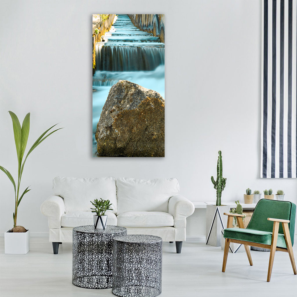 fish ladder barrage river lech Vertical Canvas Wall Art