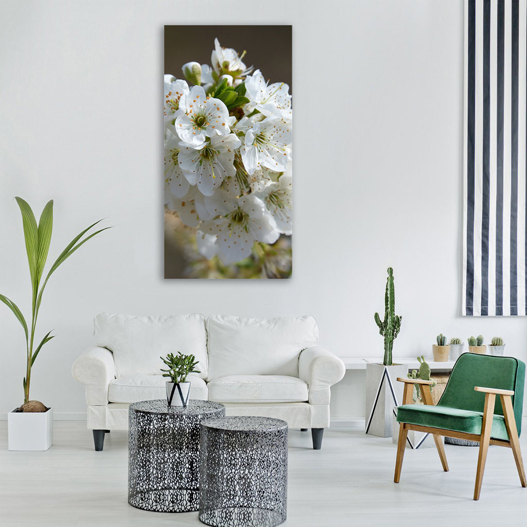flowery branch fruit tree spring Vertical Canvas Wall Art