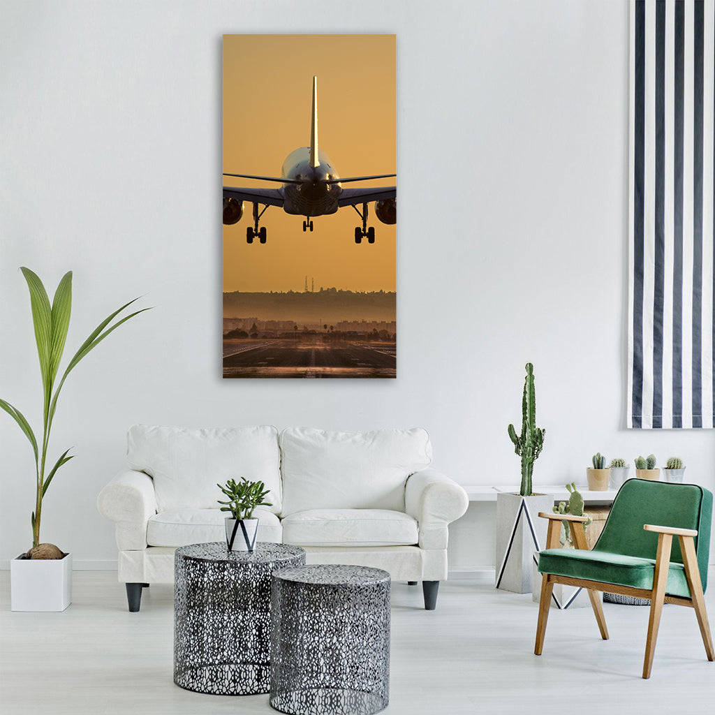 fly air sky travel transportation Vertical Canvas Wall Art