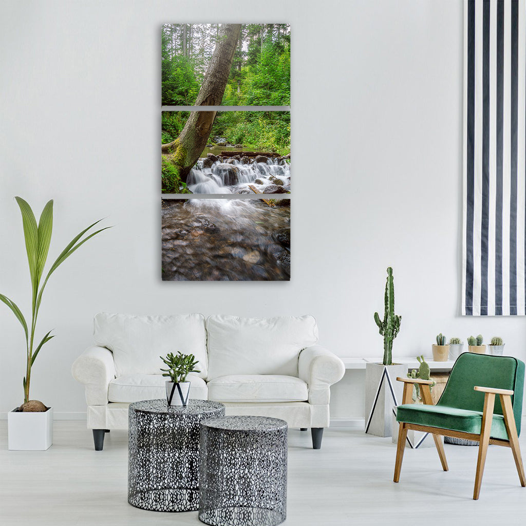 forest green trees nature castle Vertical Canvas Wall Art