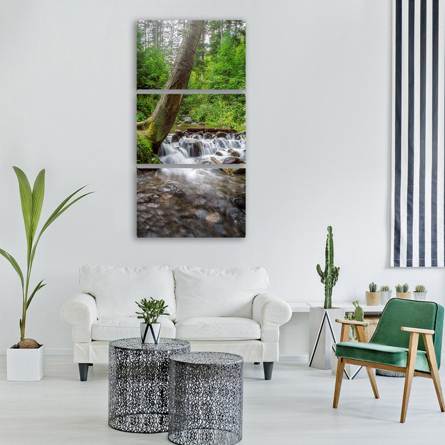forest green trees nature castle Vertical Canvas Wall Art