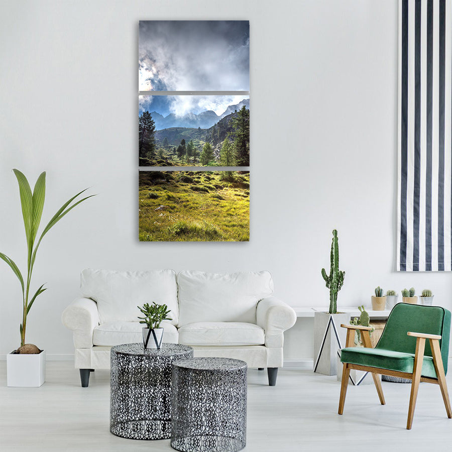 forest mountain panorama landscape Vertical Canvas Wall Art