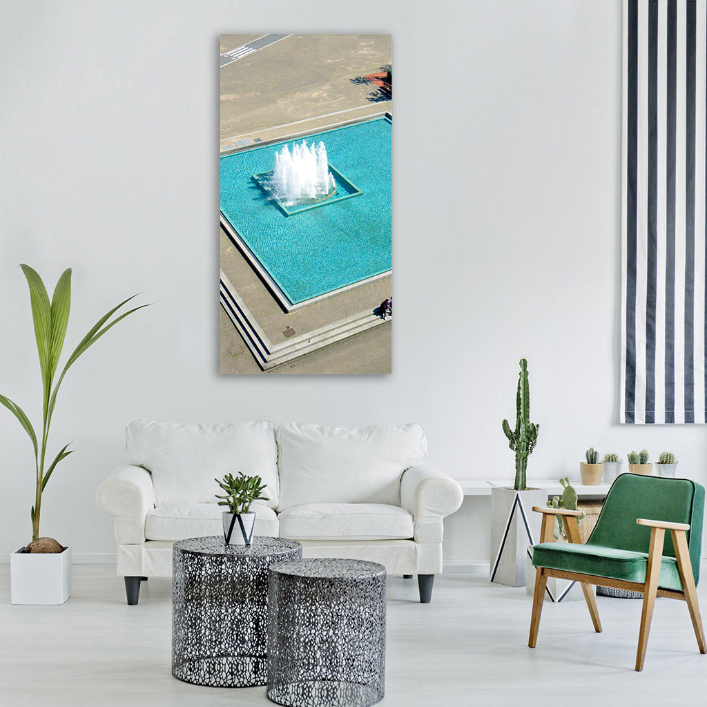 fountain bilbao spain basque water Vertical Canvas Wall Art