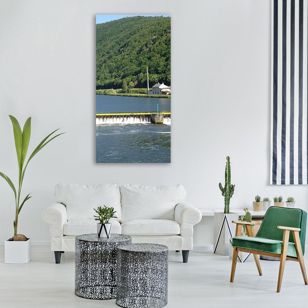 france nature outside river water Vertical Canvas Wall Art