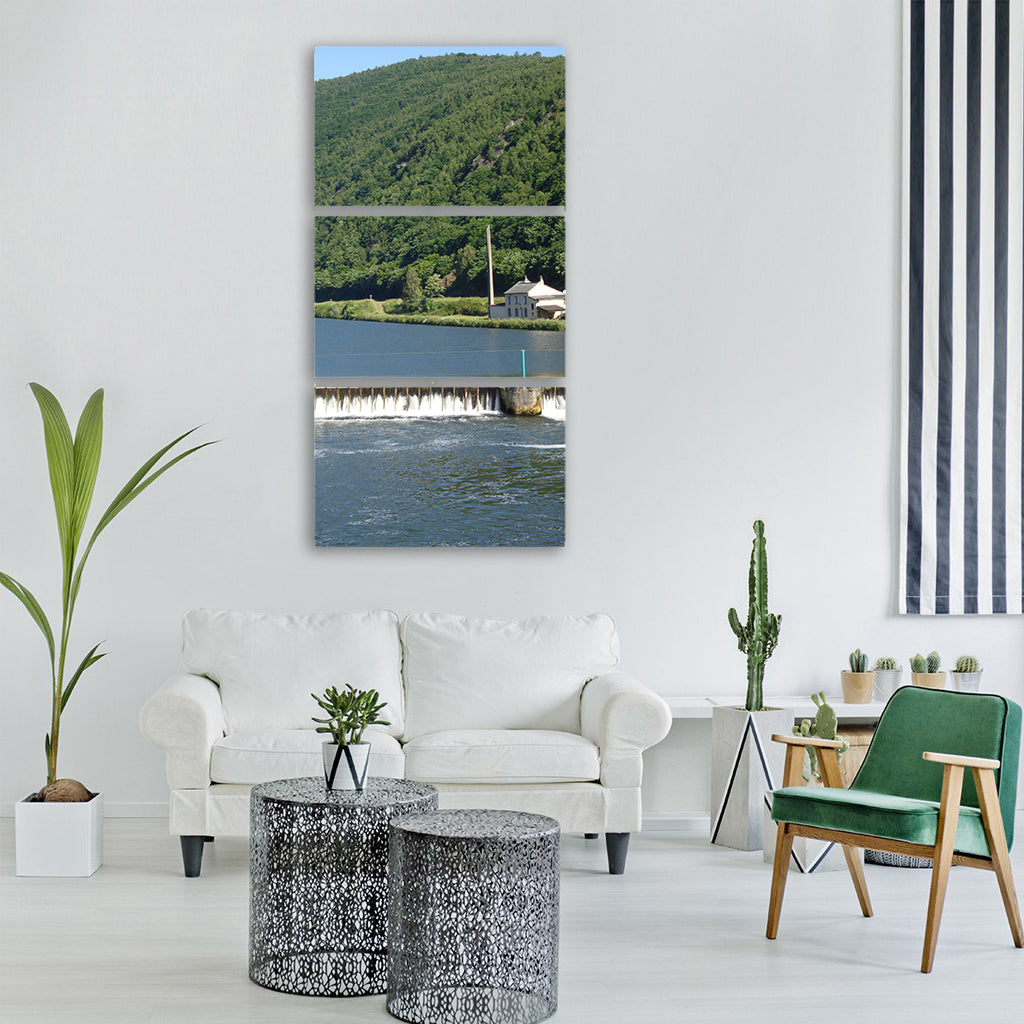 france nature outside river water Vertical Canvas Wall Art