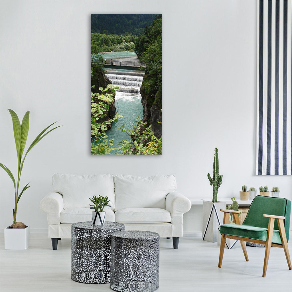 füssen lech waterfall summer Vertical Canvas Wall Art