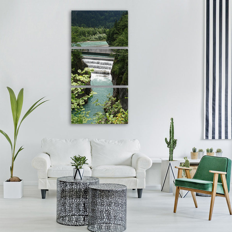 füssen lech waterfall summer Vertical Canvas Wall Art