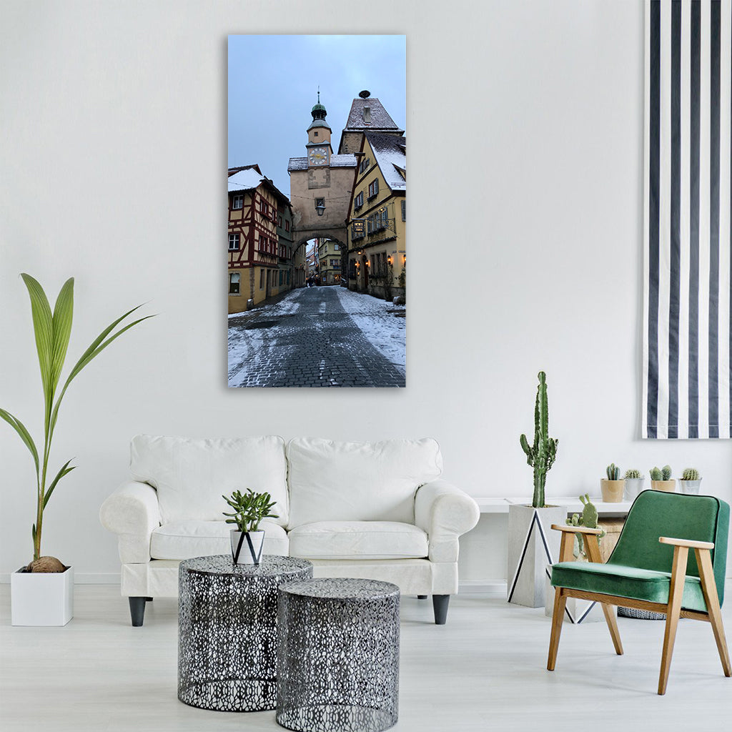 germany rothenburg de tauber snow Vertical Canvas Wall Art