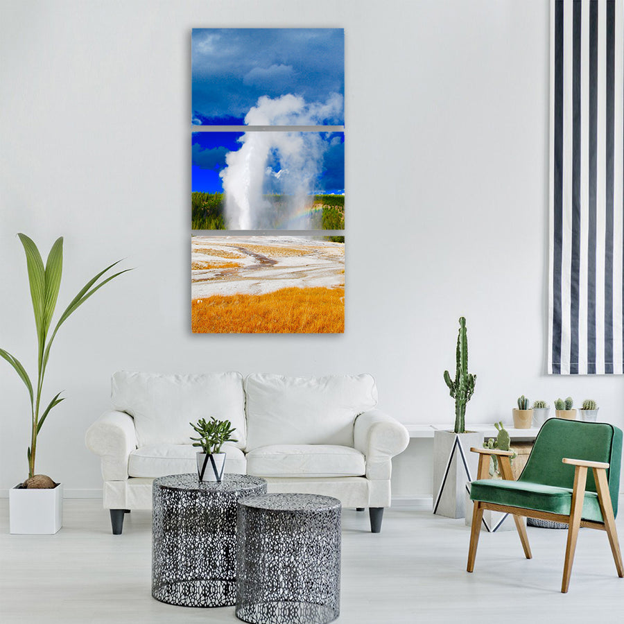 geysir old faithful aspen mountains Vertical Canvas Wall Art