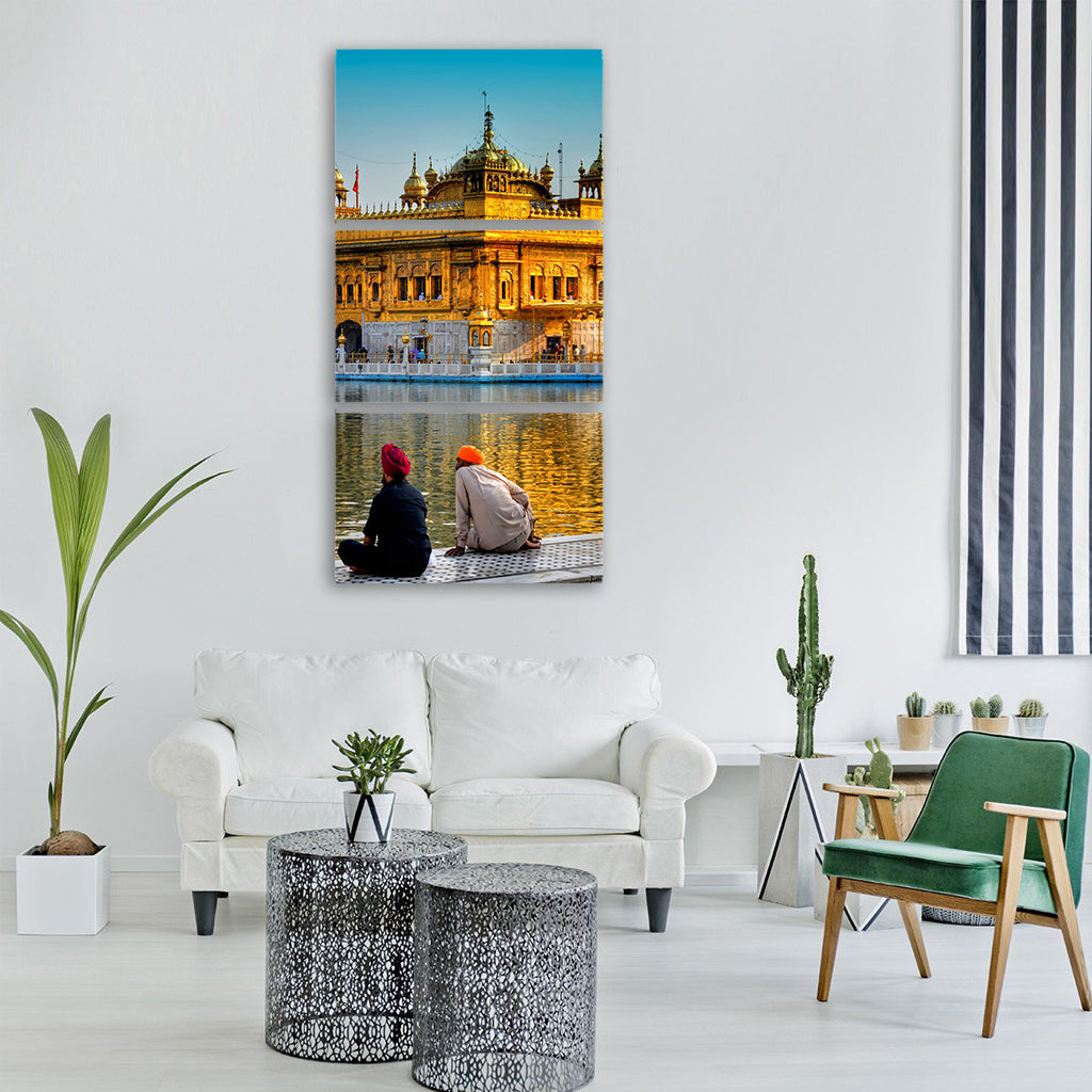 golden temple amritsar punjab sikh Vertical Canvas Wall Art