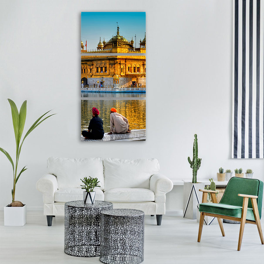 golden temple amritsar punjab sikh Vertical Canvas Wall Art