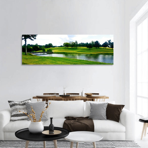 Golf Grass Nature Landscape Panoramic Canvas Wall Art