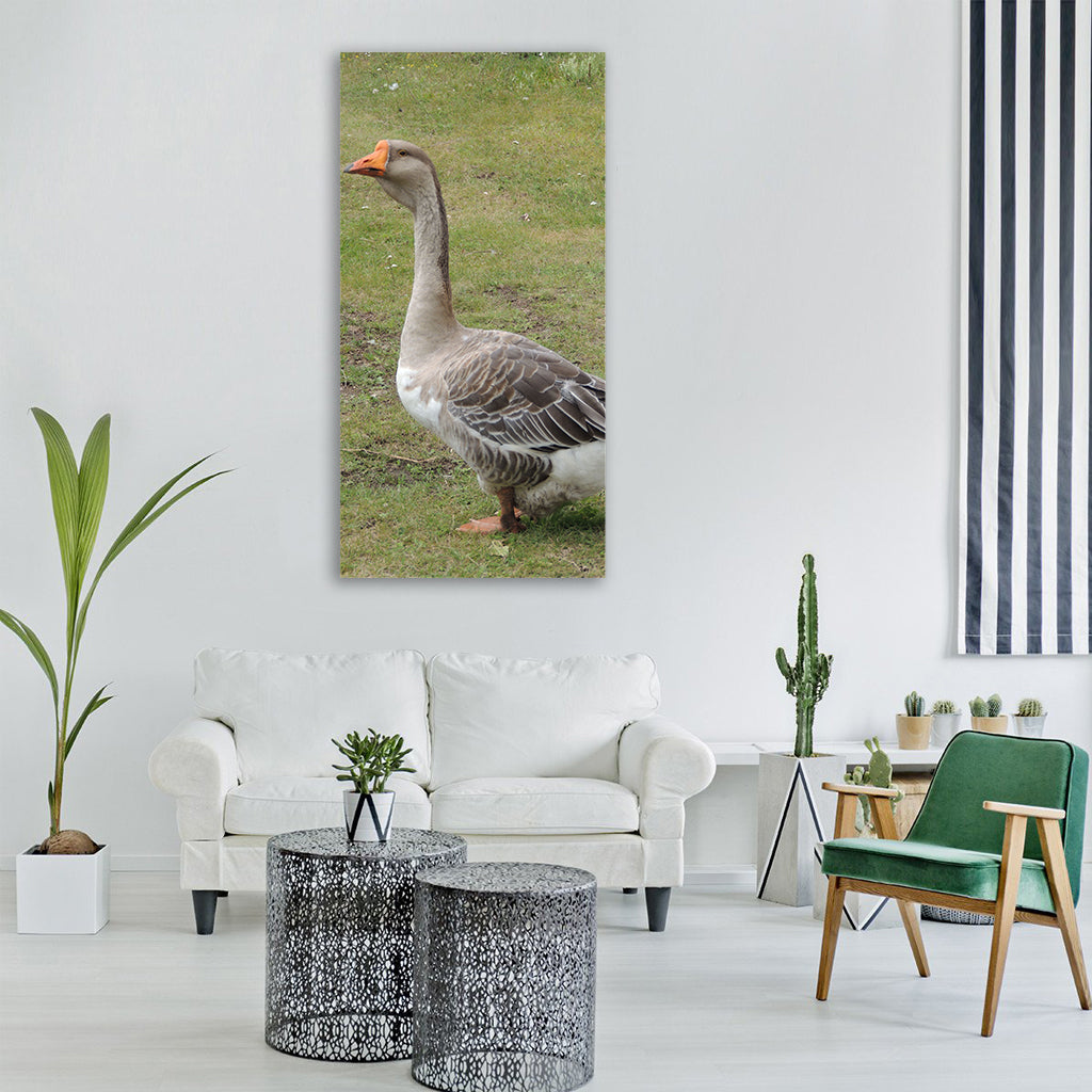 goose village summer Vertical Canvas Wall Art