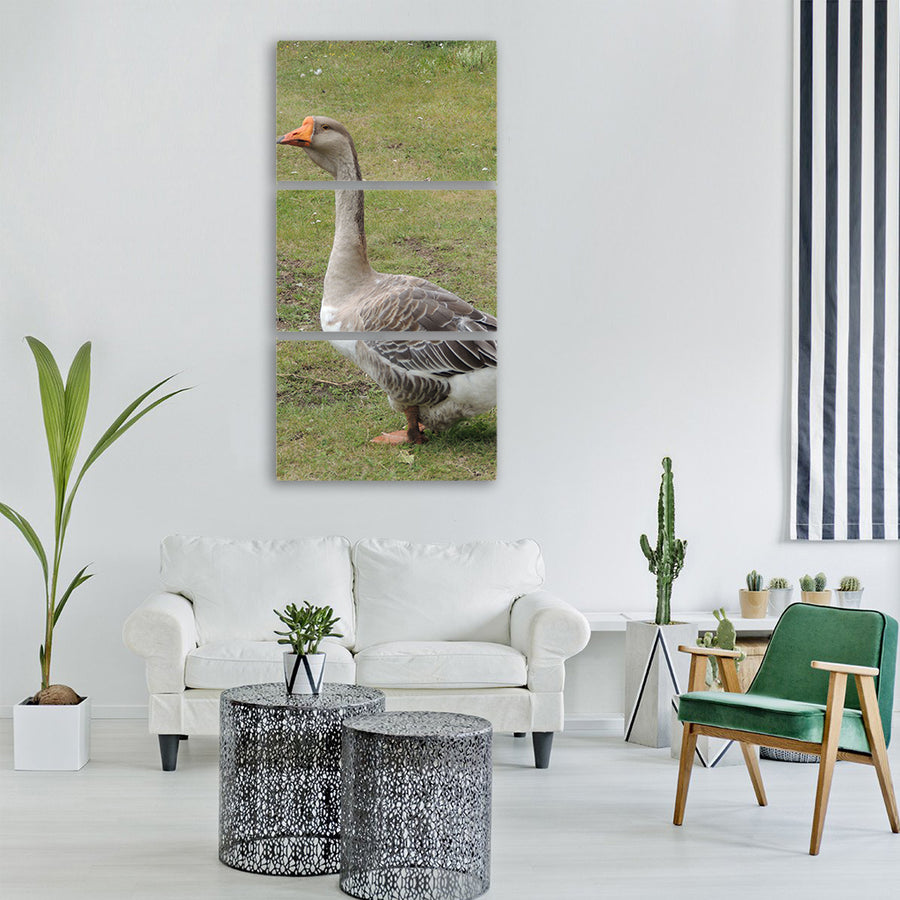goose village summer Vertical Canvas Wall Art