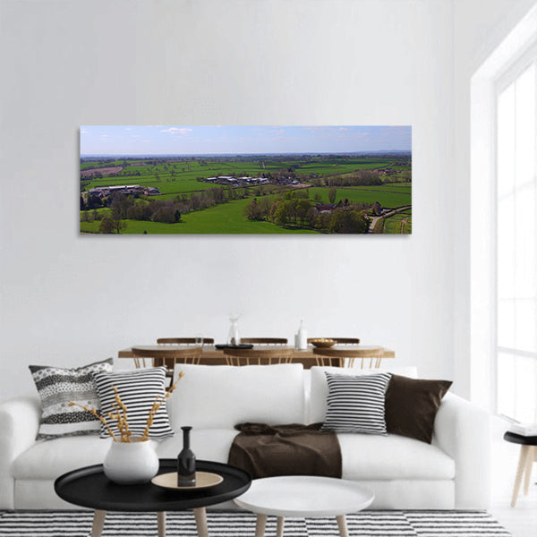 Grass Landscape Agriculture Panoramic Canvas Wall Art