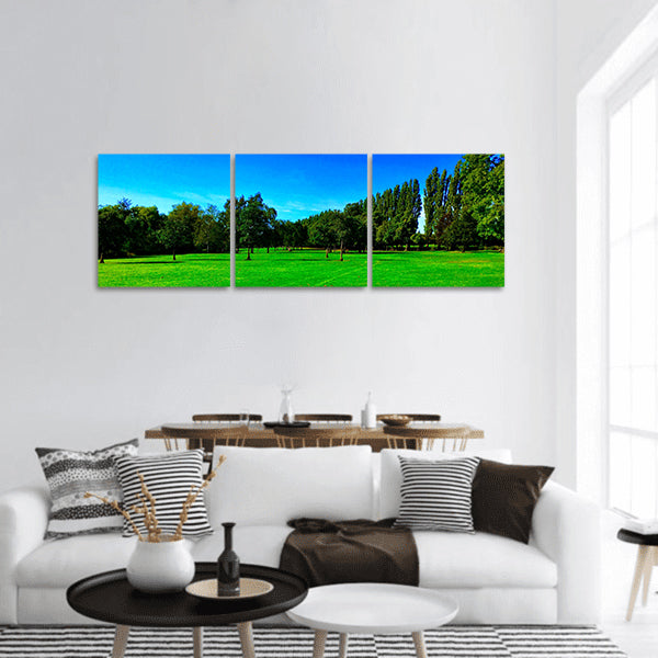 Grass Hayfield Nature Tree Landscape Panoramic Canvas Wall Art