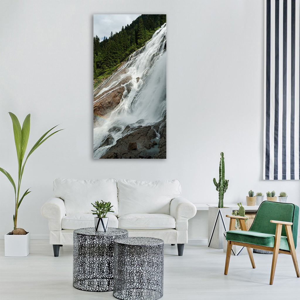 grawa waterfall austria landscape Vertical Canvas Wall Art