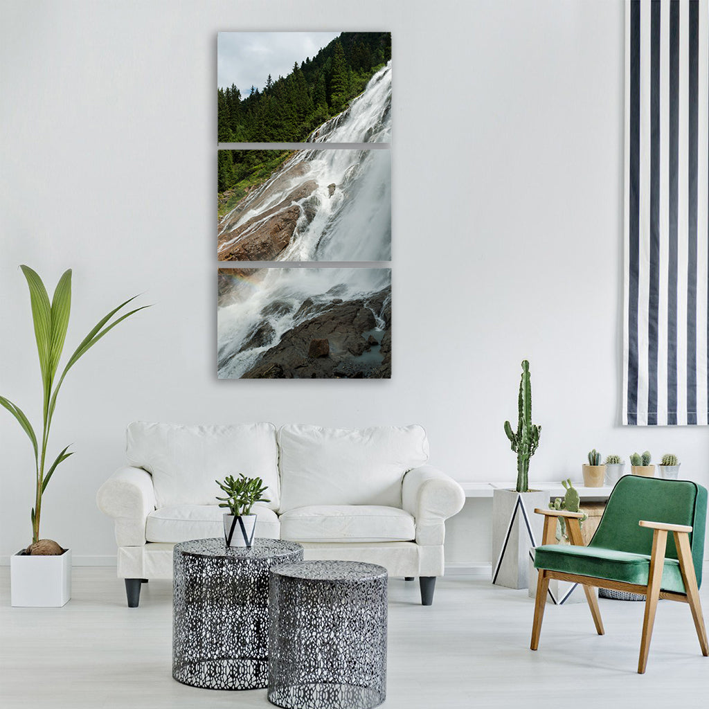 grawa waterfall austria landscape Vertical Canvas Wall Art