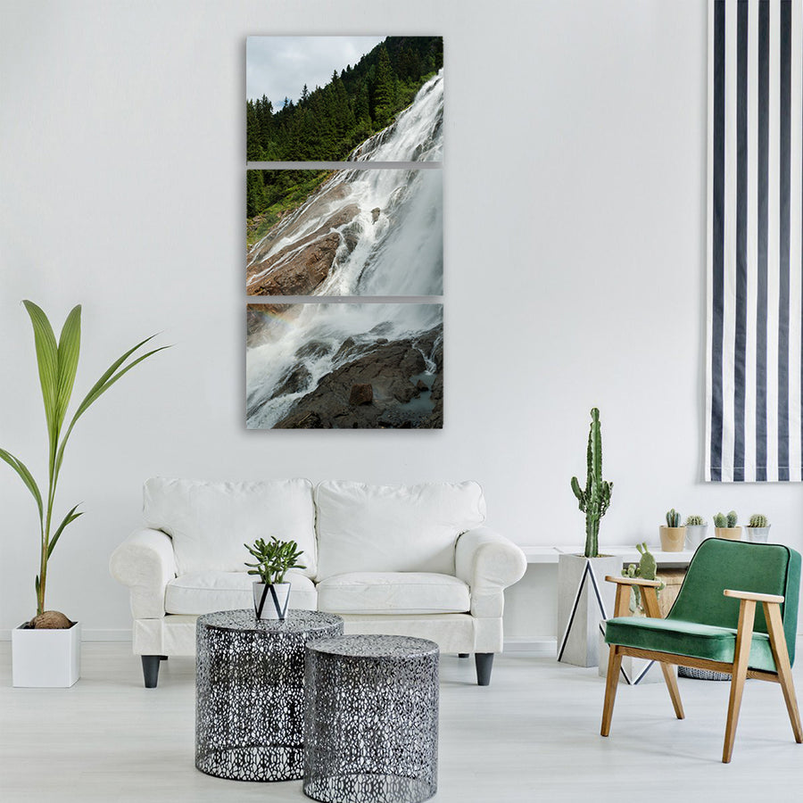 grawa waterfall austria landscape Vertical Canvas Wall Art