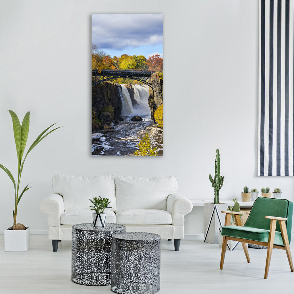 great falls paterson new jersey Vertical Canvas Wall Art
