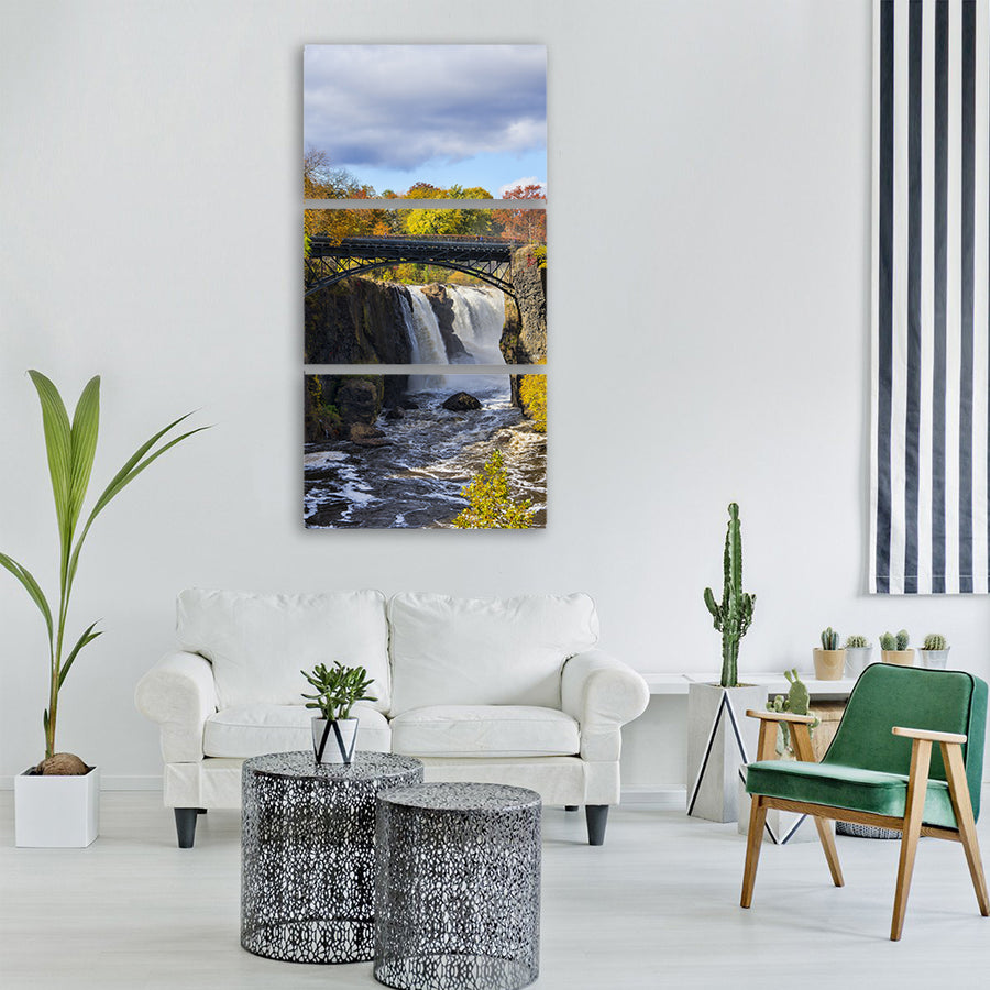 great falls paterson new jersey Vertical Canvas Wall Art