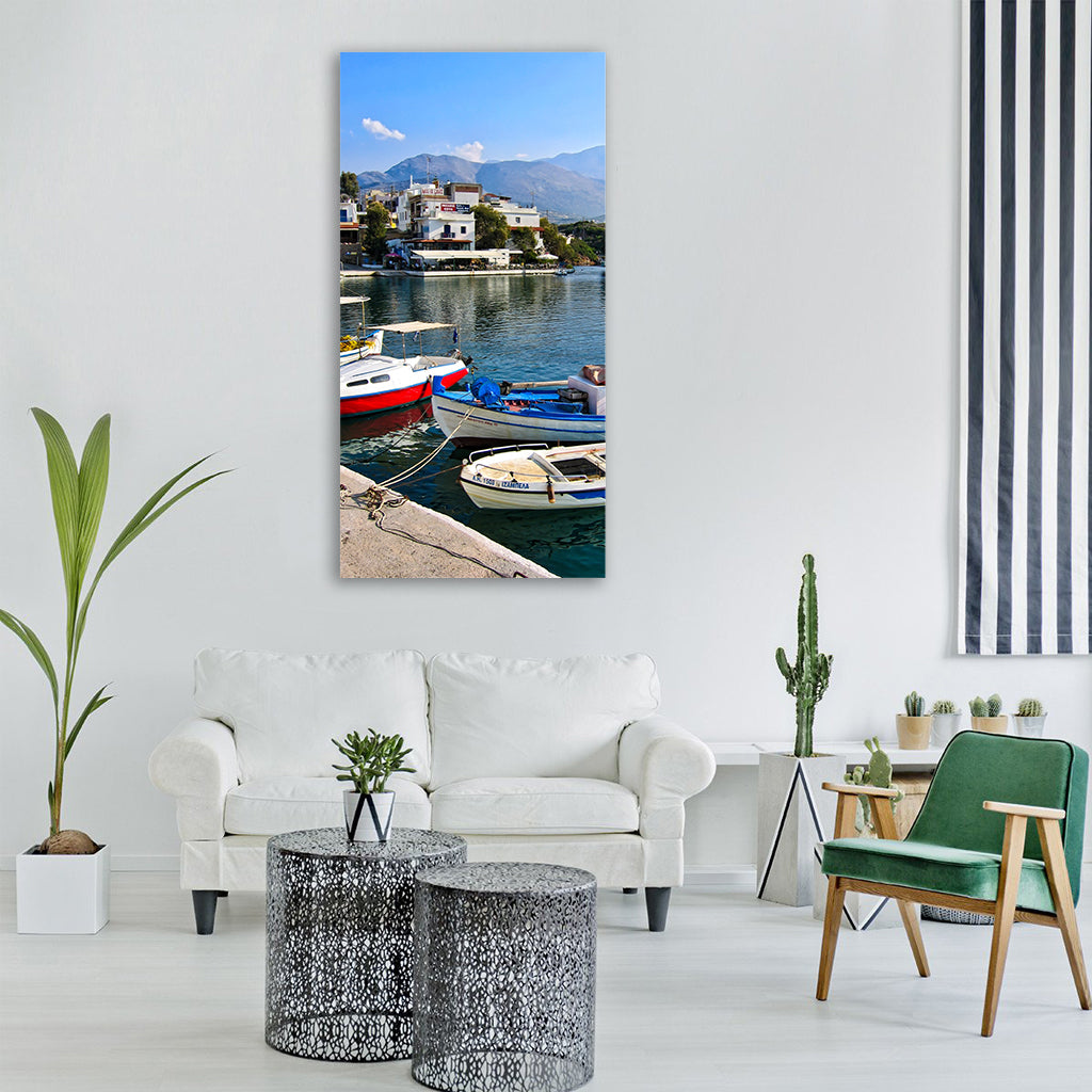 Greece sisi sissi crete fishing Vertical Canvas Wall Art