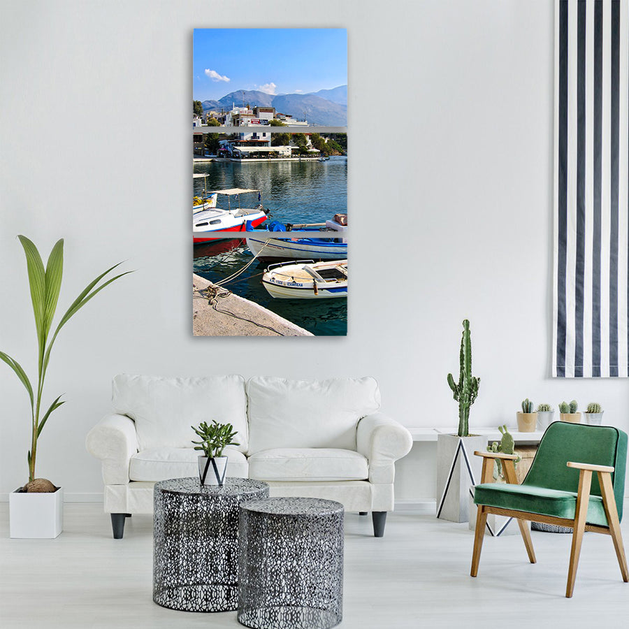 Greece sisi sissi crete fishing Vertical Canvas Wall Art