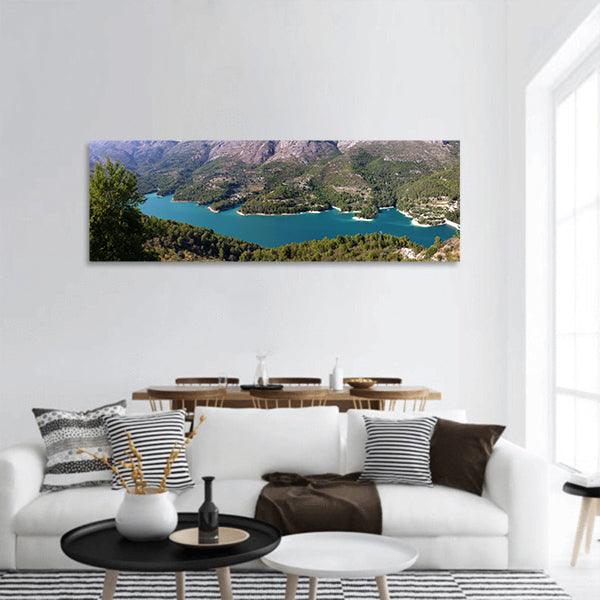 Guadalest Spain Lake Dam Panoramic Canvas Wall Art
