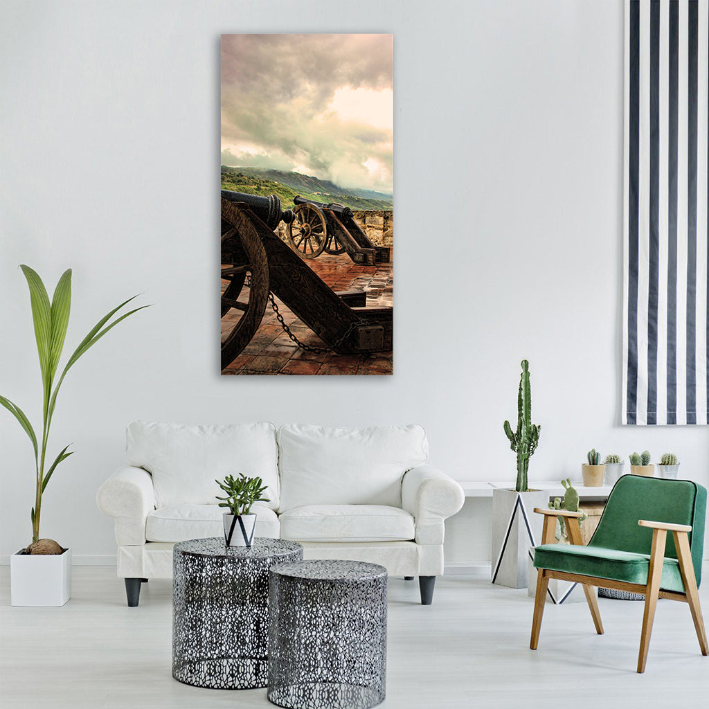 gun calabria castle sky dramatic Vertical Canvas Wall Art