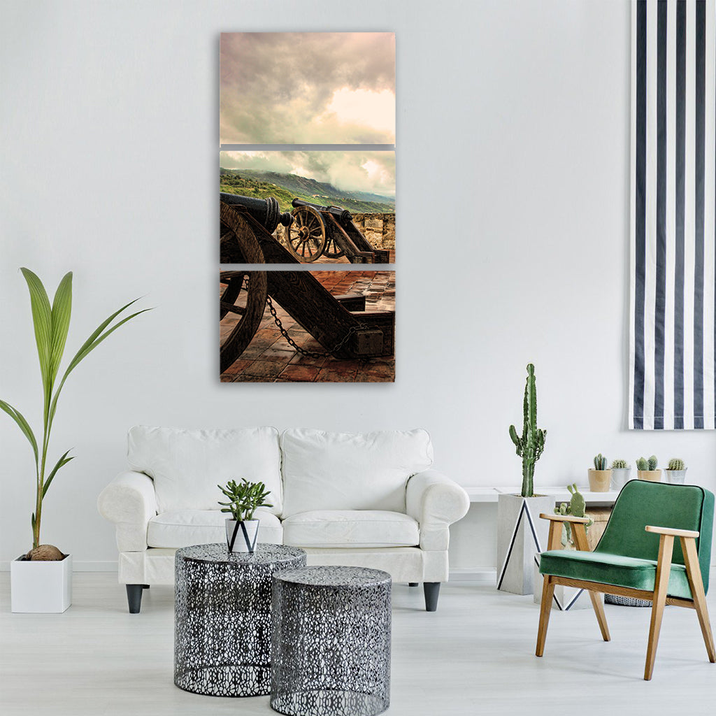 gun calabria castle sky dramatic Vertical Canvas Wall Art