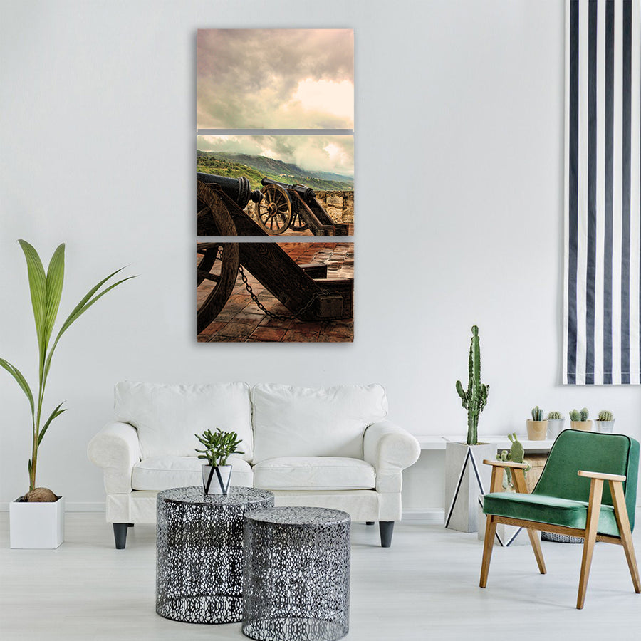 gun calabria castle sky dramatic Vertical Canvas Wall Art