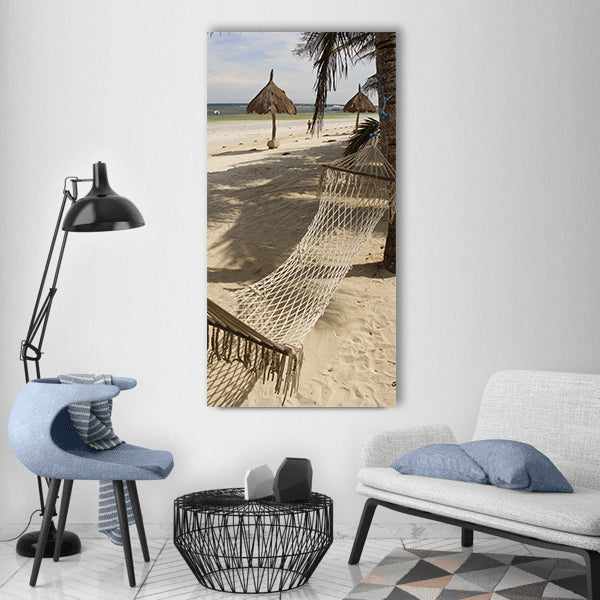 Hammock beach sea Vertical Canvas Wall Art
