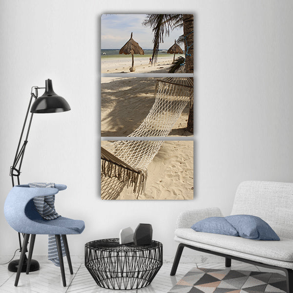 Hammock beach sea Vertical Canvas Wall Art