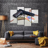 Epic Handgun With Bullets And Army Badge Multi Panel Canvas Wall Art Set