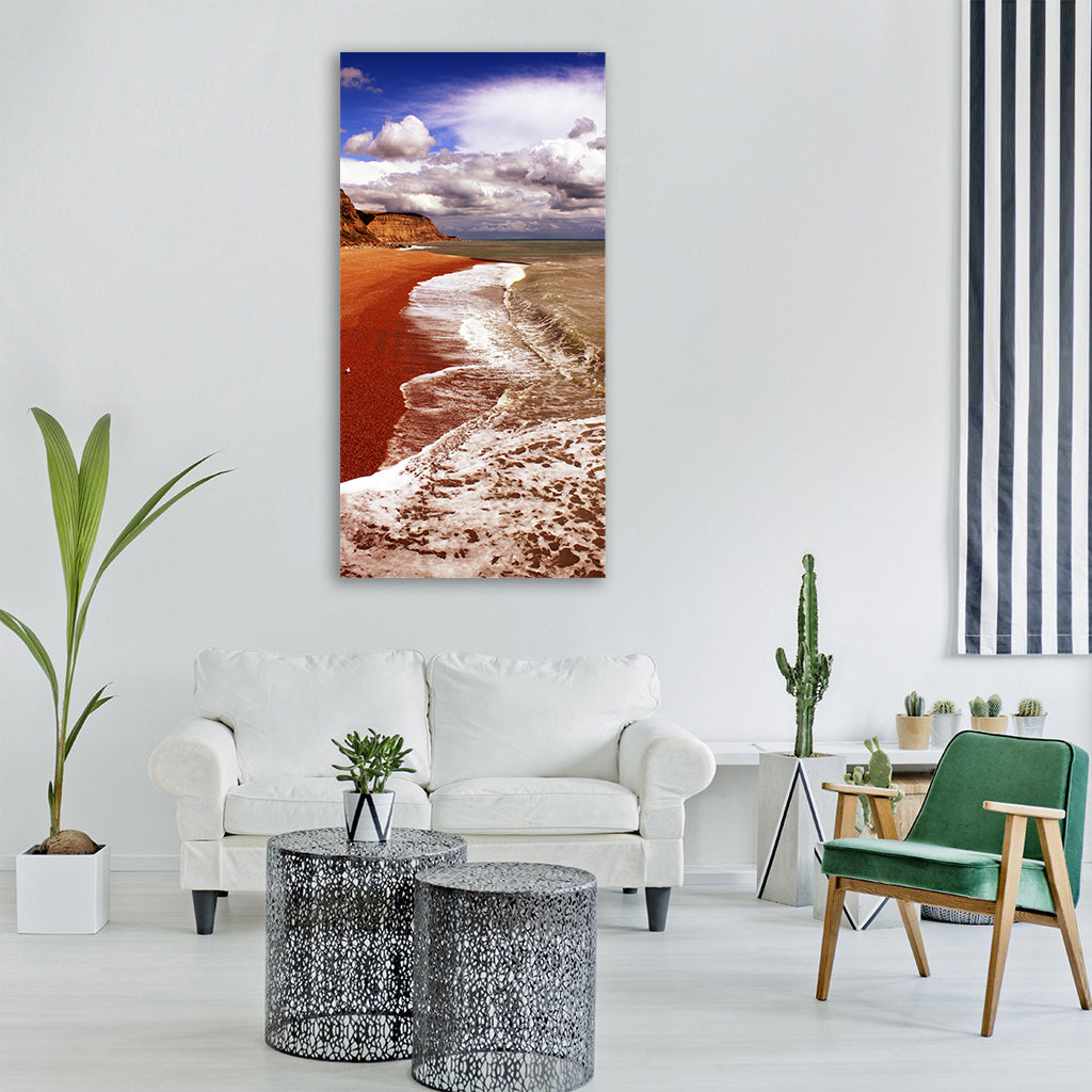 hastings beach coast england Vertical Canvas Wall Art