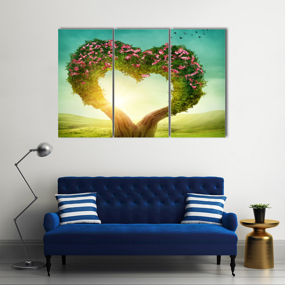 When The Trees Make A Heart In The Meadow Multi Panel Canvas Wall Art